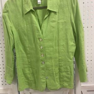 Talbots Lime Green Button-Down Shirt
